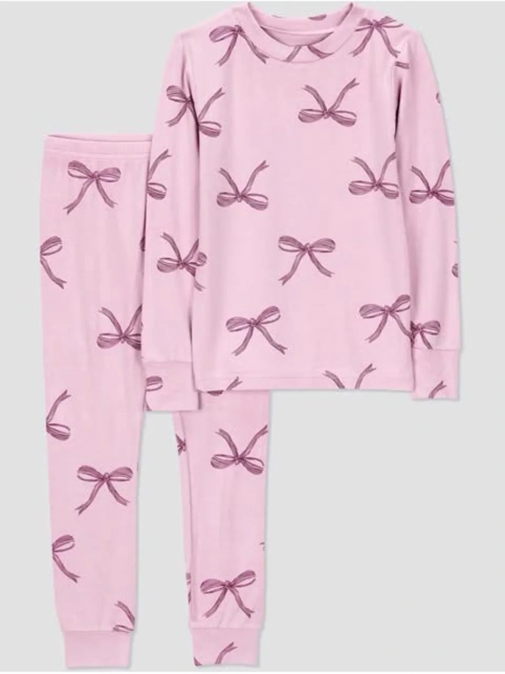 Carter's Light Pink Bow-Print Pajama Set